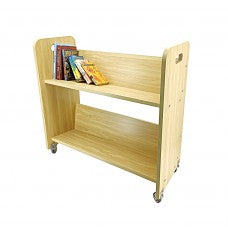 Wood Book Cart Library Cart Pew Cart Magazine Rack Moving Cart Rolling Storage Cart 10969