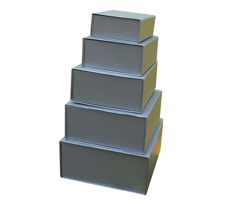 Box, Gift Silver Handmade Magnetic Closure Packaging Set of 5 10999S