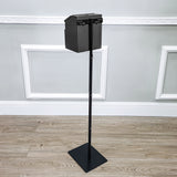 Black Metal Donation Box Floor Stand Lobby Foyer Tithes & Offering Suggestion 11065+11118-BLACK