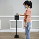 Black Metal Donation Box Floor Stand Lobby Foyer Tithes & Offering Suggestion 11065+11118-BLACK