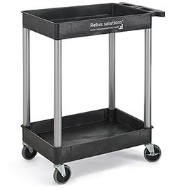 Relius Solutions Tray Shelf Carts With Nickel Legs 2 Shelves Tub Top 1119077