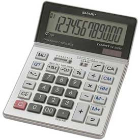 Sharp® 12-Digit Calculator, VX2128V, Tax Feature, Dual Power, 5" X 7" X 7/8", Grey 1119411