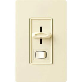 Lutron Dimmer With ON/OFF Switch, Single Pole, Clamshell Pkg., 120V, 600W, Almond 1119630