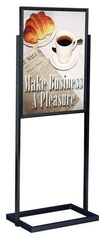 22 x 28 Poster Stand for Floor, Top Insert, Double Sided, Rectangle Base - Black 119010
