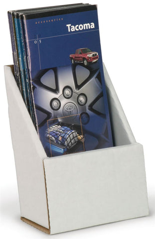 Single Pocket Brochure Holder for Tabletop, Fits 4 x 9 Pamphlets, Ships Flat - White 119013