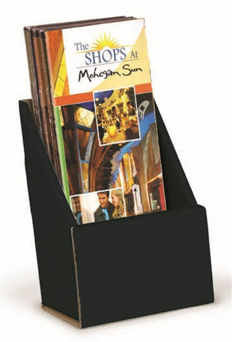 Single Pocket Brochure Holder for Tabletop, Fits 4 x 9 Pamphlets, Ships Flat - Black 119062
