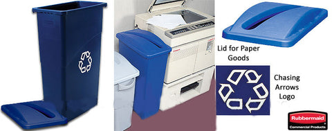 23 Gallon Recycling Bin, Lid with Paper Slot - Blue 119180