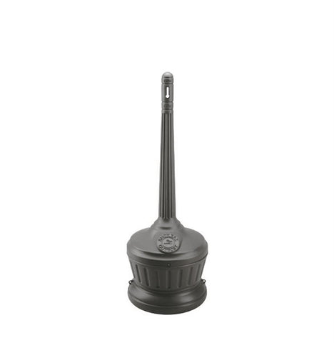 42" Outdoor Ashtray w/ Lift-out Pail, Round Base - Black 119189