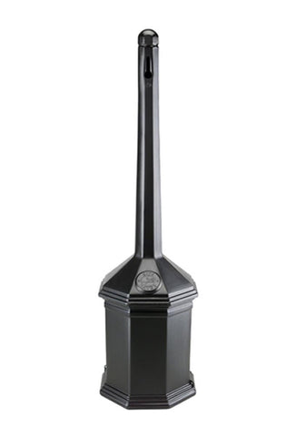 42" Outdoor Ashtray w/ Lift-out Pail, Hexagonal Base - Black 119197