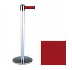 38" Chrome Stanchion Post with 7.5' Retractable Belt - Maroon 119382