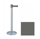 38" Silver Stanchion Post with 7.5' Retractable Belt - Gray 119407
