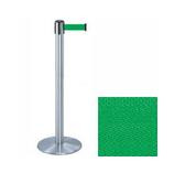 38" Silver Stanchion Post with 7.5' Retractable Belt - Green 119408