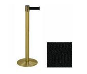 38" Brass Stanchion Post with 7.5' Retractable Belt - Black 119412