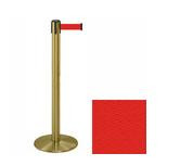 38" Brass Stanchion Post with 7.5' Retractable Belt - Red 119422