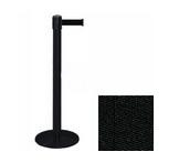 38" Black Stanchion Post with 7.5' Retractable Belt - Black 119423