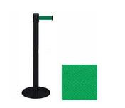38" Black Stanchion Post with 7.5' Retractable Belt - Green 119430