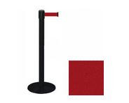 38" Black Stanchion Post with 7.5' Retractable Belt - Maroon 119431