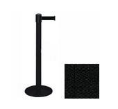 38" Black Stanchion Post with 13' Retractable Belt - Black 119450