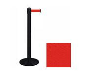 38" Black Stanchion Post with 13' Retractable Belt - Red 119460