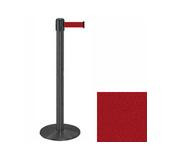 38" Wrinkle Black Stanchion Post w/ 13' Retractable Belt - Maroon 119469