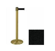 38" Brass Stanchion Post with 13' Retractable Belt - Black 119513