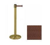 38" Brass Stanchion Post with 13' Retractable Belt - Brown 119517
