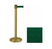 38" Brass Stanchion Post with 13' Retractable Belt - Dark Green 119518