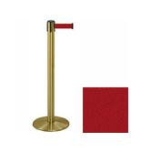 38" Brass Stanchion Post with 13' Retractable Belt - Maroon 119521