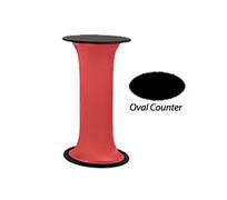 40" Tall Portable Counter with Black Top & Stretch Wrap - Red 119618