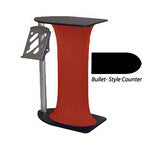 40" Tall Portable Black Counter w/ Stretch Wrap & Literature Pocket - Red 119641