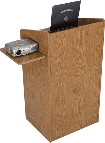 Coak Color Multimedia Floor Podium with Side Shelf for Projector & Wheels 119693