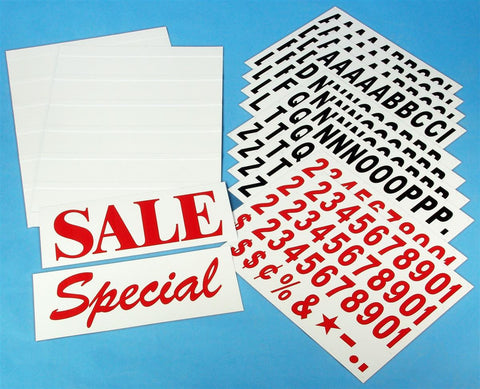 Set of 2, 23 x 33 Letter Board Inserts with 390 Characters and 2 Headers - White 119827
