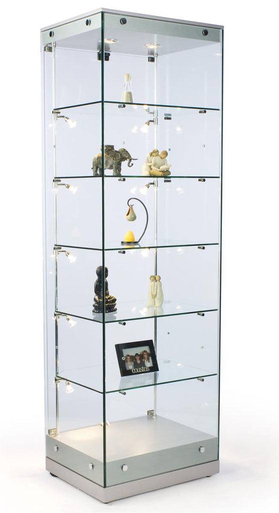 Glass display cabinet adjustable shelves discount