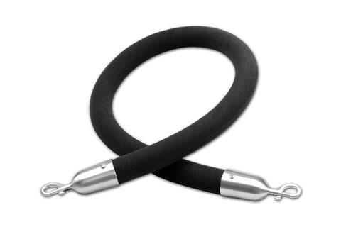 Crowd Control Stanchion Queue Barrier Post 60" Black Velvet Rope 12004 9 BLACK