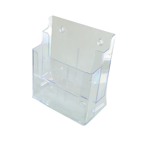 Two Tier Leaflet Holder 8.5x11 Literature Holder Clear Acrylic Wall Mount14916
