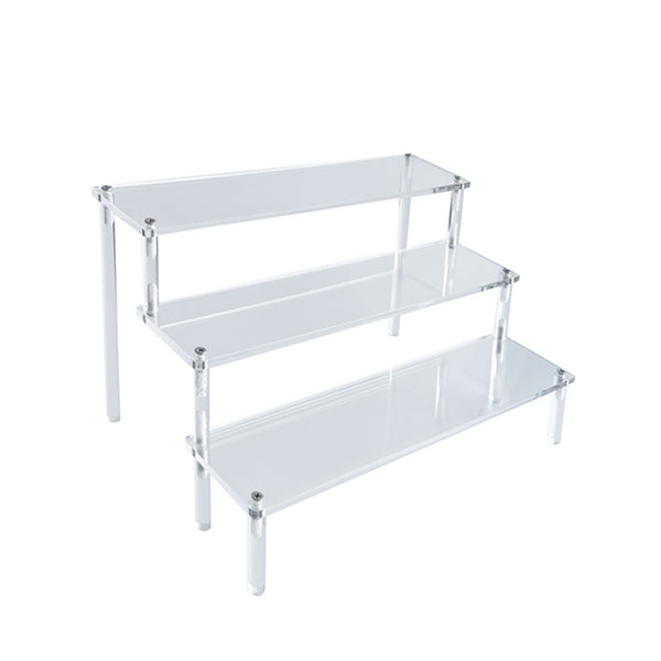 3-Tier Clear Acyrlic Riser Platform Tabletop Small Shelf Display 8X7.8X6" 15608