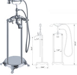 Floor Mount Free-standing Bathtub Shower System Bathroom Shower Faucet Set  15665