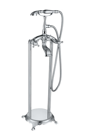 Floor Mount Free-standing Bathtub Shower System Bathroom Shower Faucet Set  15665