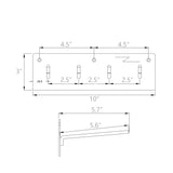 Wall Mounted Lead Apron Hanger Peg Rack 4 Hooks X-Ray CT Scan 15686