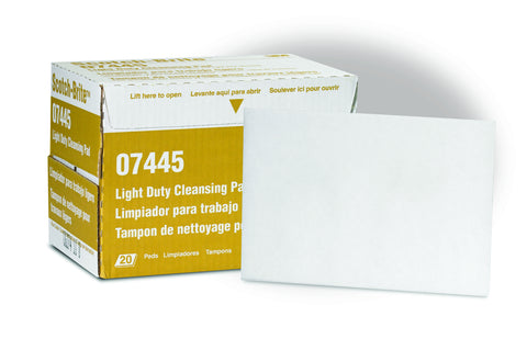 3M 7445 6" X 9" SCOTCH-BRITE LIGHT DUTY CLEANSING PAD WHITE PK 1/20 17004