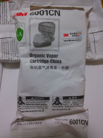 3M 6001PB1-1 ORGANIC VAPOR REPLACEMENT CARTRIDGES PACK 2 FITS 6000 7500 SERIES 17047
