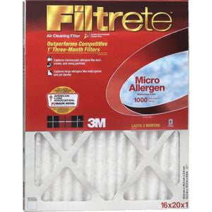 3M 9820 12" X 24" X 1" FILTRETE MICRO ALLERGEN REDUCTION FILTER 17143