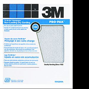 3M 99425NA 9" X 11" 220A TRI-M-ITE FRE-CUT SANDPAPER 25PK 17181