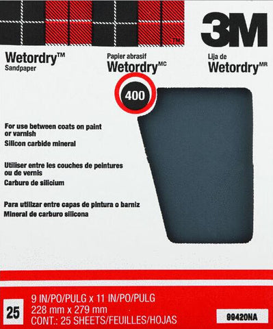 3M 99421NA 9" X 11" 320A WETORDRY SANDPAPER 25PK 17193