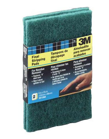 3M 10113NA 6" X 3-7/8" FINAL STRIPPING PADS FOR RESIDUE REMOVAL 2PK 17316