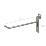 60PK 6" Slatwall Hook Steel Chrome Plated Commercial Retail Store Display POP Hooks 1748-6"