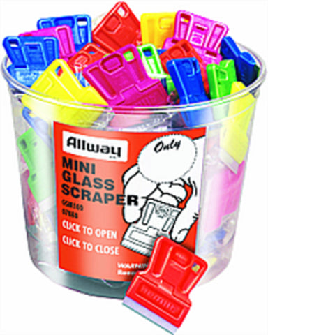 ALLWAY GSM100 MINI GLASS SCRAPER UNCARDED BUCKET 100 PK 17565