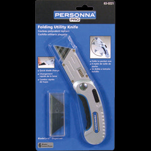 ASR 63-0221 FOLDING UTILITY KNIFE WITH 6 BLADES 17608