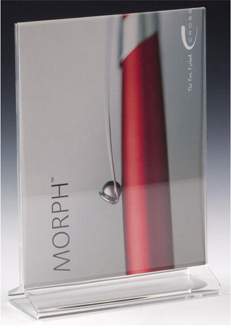 5 x 7 Acrylic Sign Holder for Tabletops, Top Insert, T-style - Clear 19020