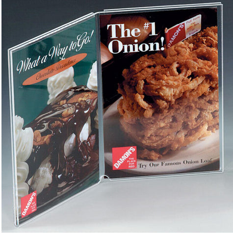 5 x 7 Double Sign Holder for Tabletop, Top Insert - Clear 19106